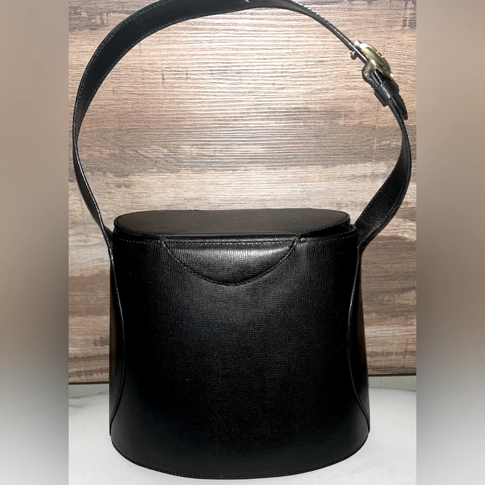 Christian Dior Gold Logo Accent Black Leather Handle Bag Dior Dusty - Picture 4 of 15
